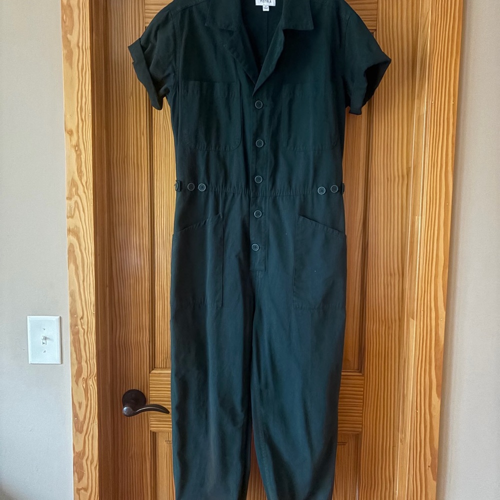 Pistola Dark Green Collared Jumpsuit